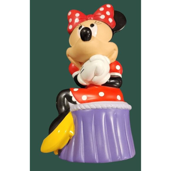Minnie Mouse Applause Rubber Coin Bank Disney Collectible Red White Polka Dot Dr - Picture 1 of 9